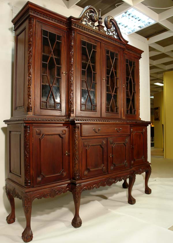 Thomas Chippendale EN Acajou Anglais Buffet Victorien Vitrine